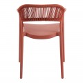 Πολυθρόνα Ankara Pakoworld Στοιβαζόμενη Pp-Pe Rattan Σε Terracotta Απόχρωση 54X55.5X77Εκ
