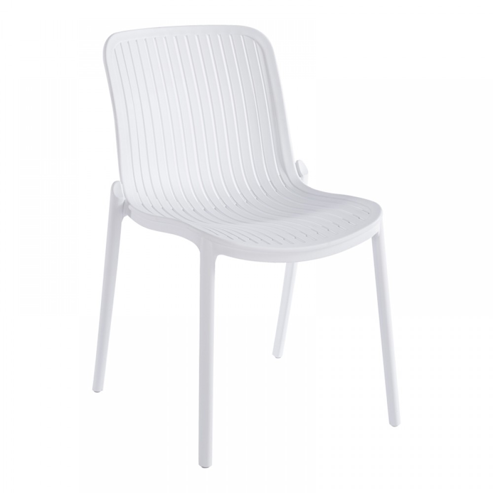 Καρέκλα Teragi Στοιβαζόμενη Pakoworld Pp Με Uv Protection Λευκή 58X43.5X82Εκ