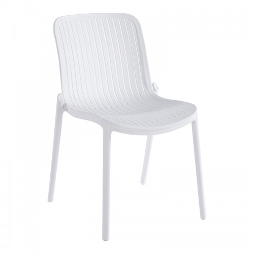 Καρέκλα Teragi Στοιβαζόμενη Pakoworld Pp Με Uv Protection Λευκή 58X43.5X82Εκ