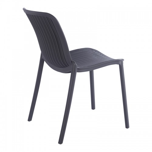 Καρέκλα Teragi Στοιβαζόμενη Pakoworld Pp Με Uv Protection Ανθρακί 58X43.5X82Εκ