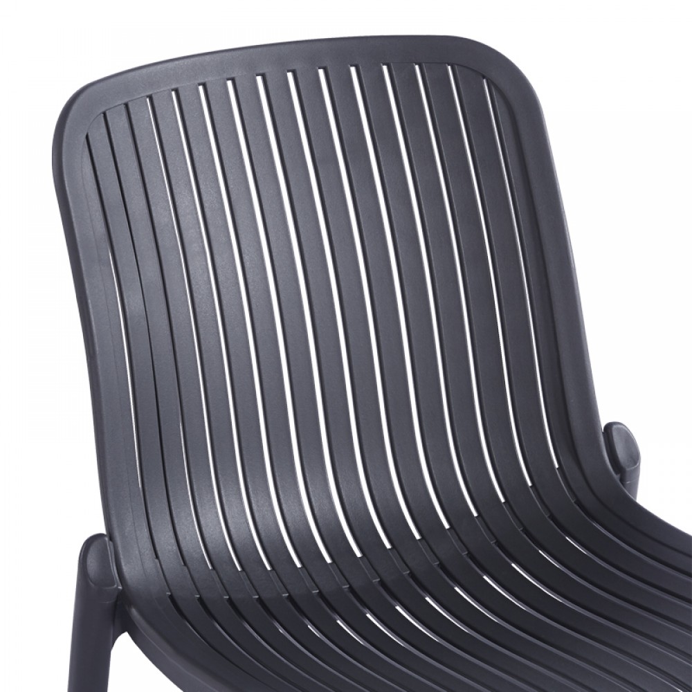 Καρέκλα Teragi Στοιβαζόμενη Pakoworld Pp Με Uv Protection Ανθρακί 58X43.5X82Εκ
