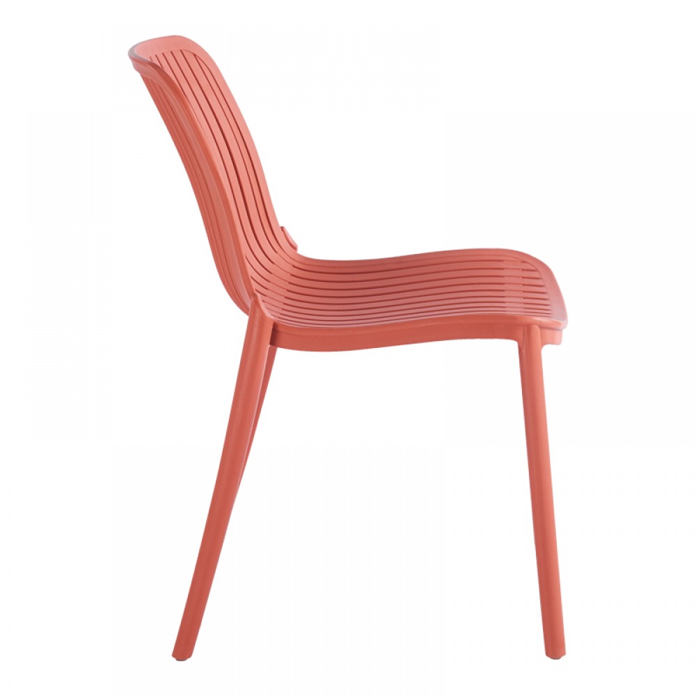 Καρέκλα Teragi Στοιβαζόμενη Pakoworld Pp Με Uv Protection Terracotta 58X43.5X82Εκ