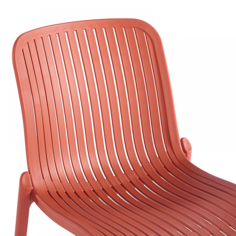 Καρέκλα Teragi Στοιβαζόμενη Pakoworld Pp Με Uv Protection Terracotta 58X43.5X82Εκ