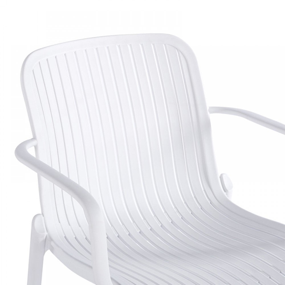 Πολυθρόνα Teragi Στοιβαζόμενη Pakoworld Pp Με Uv Protection Λευκή 59X57X82Εκ