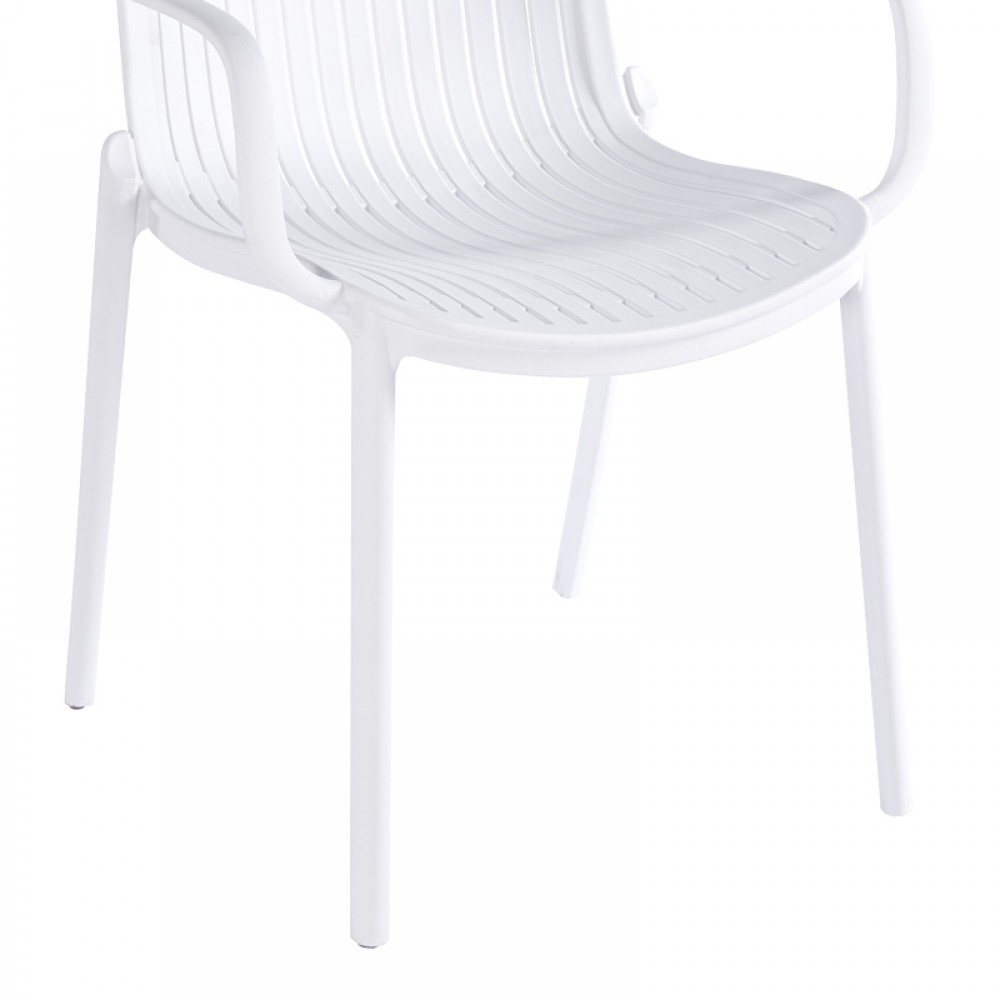 Πολυθρόνα Teragi Στοιβαζόμενη Pakoworld Pp Με Uv Protection Λευκή 59X57X82Εκ
