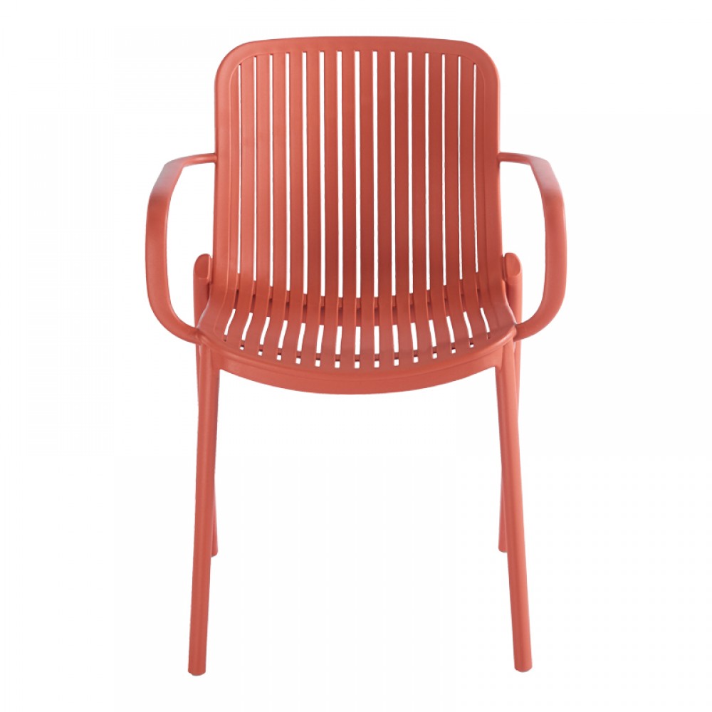 Πολυθρόνα Teragi Στοιβαζόμενη Pakoworld Pp Με Uv Protection Terracotta 59X57X82Εκ