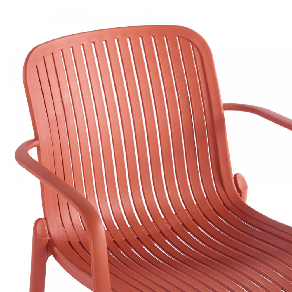 Πολυθρόνα Teragi Στοιβαζόμενη Pakoworld Pp Με Uv Protection Terracotta 59X57X82Εκ