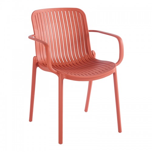 Πολυθρόνα Teragi Στοιβαζόμενη Pakoworld Pp Με Uv Protection Terracotta 59X57X82Εκ