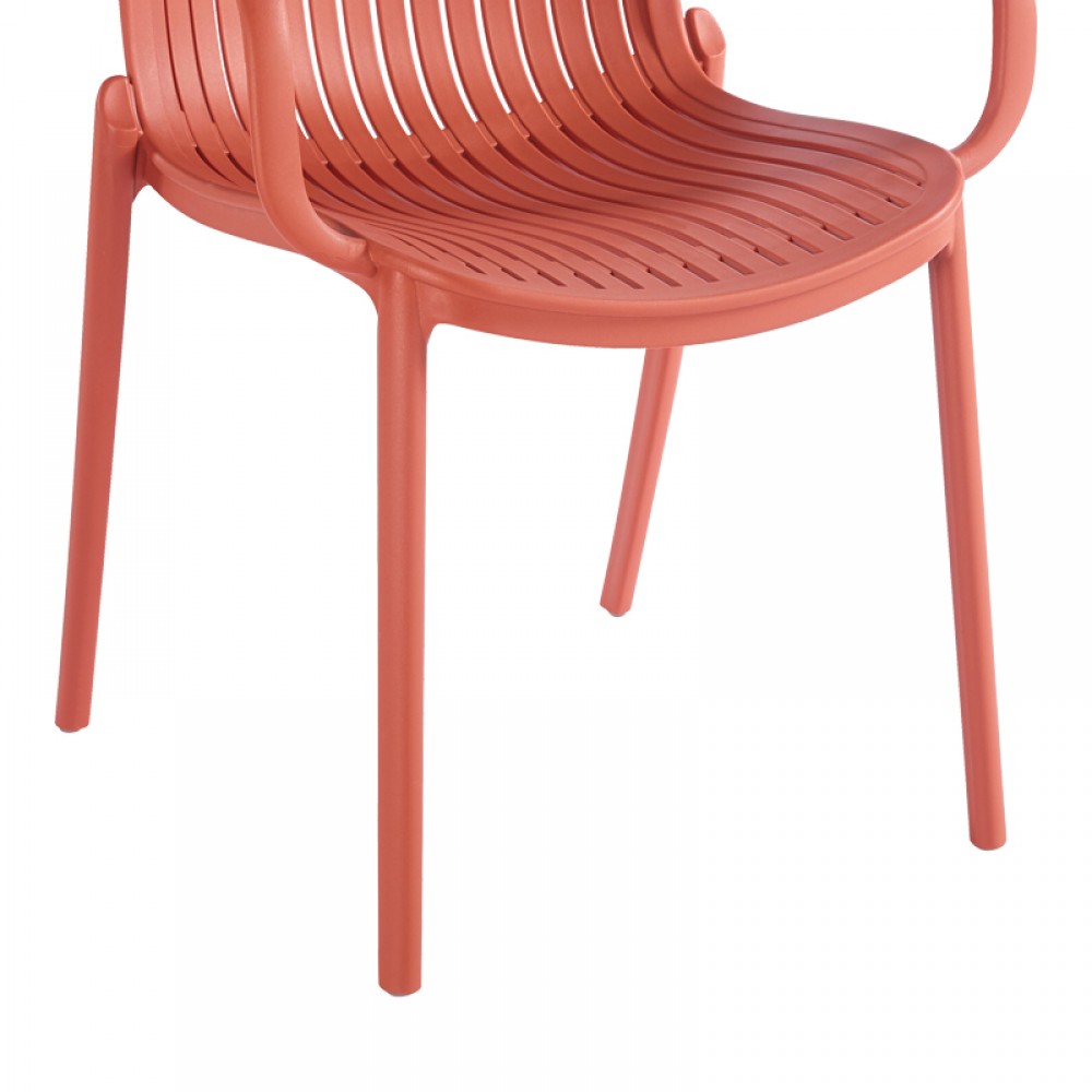 Πολυθρόνα Teragi Στοιβαζόμενη Pakoworld Pp Με Uv Protection Terracotta 59X57X82Εκ