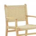 Πολυθρόνα Julien Pakoworld Rubber Wood Και Σχοινί Σε Φυσική Απόχρωση 62X60X85Εκ
