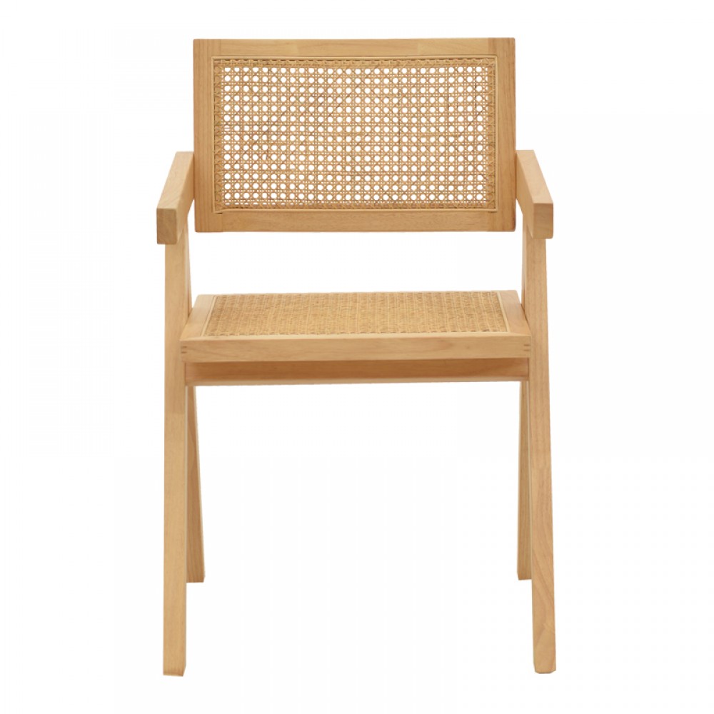 Πολυθρόνα Winslow Pakoworld Φυσικό Rubberwood 52X59X79Εκ