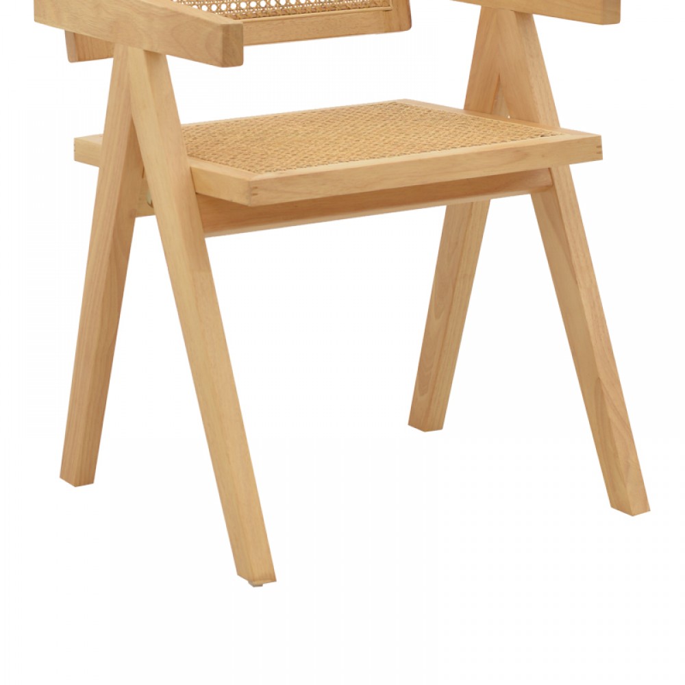 Πολυθρόνα Winslow Pakoworld Φυσικό Rubberwood 52X59X79Εκ
