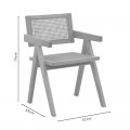 Πολυθρόνα Winslow Pakoworld Φυσικό Rubberwood 52X59X79Εκ