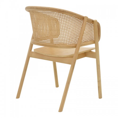 Πολυθρόνα Wenzy Pakoworld Φυσικό Rattan - Μασίφ Ξύλο Toon 59X58X78Εκ