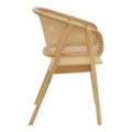 Πολυθρόνα Wenzy Pakoworld Φυσικό Rattan - Μασίφ Ξύλο Toon 59X58X78Εκ