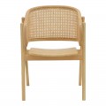 Πολυθρόνα Wenzy Pakoworld Φυσικό Rattan - Μασίφ Ξύλο Toon 59X58X78Εκ