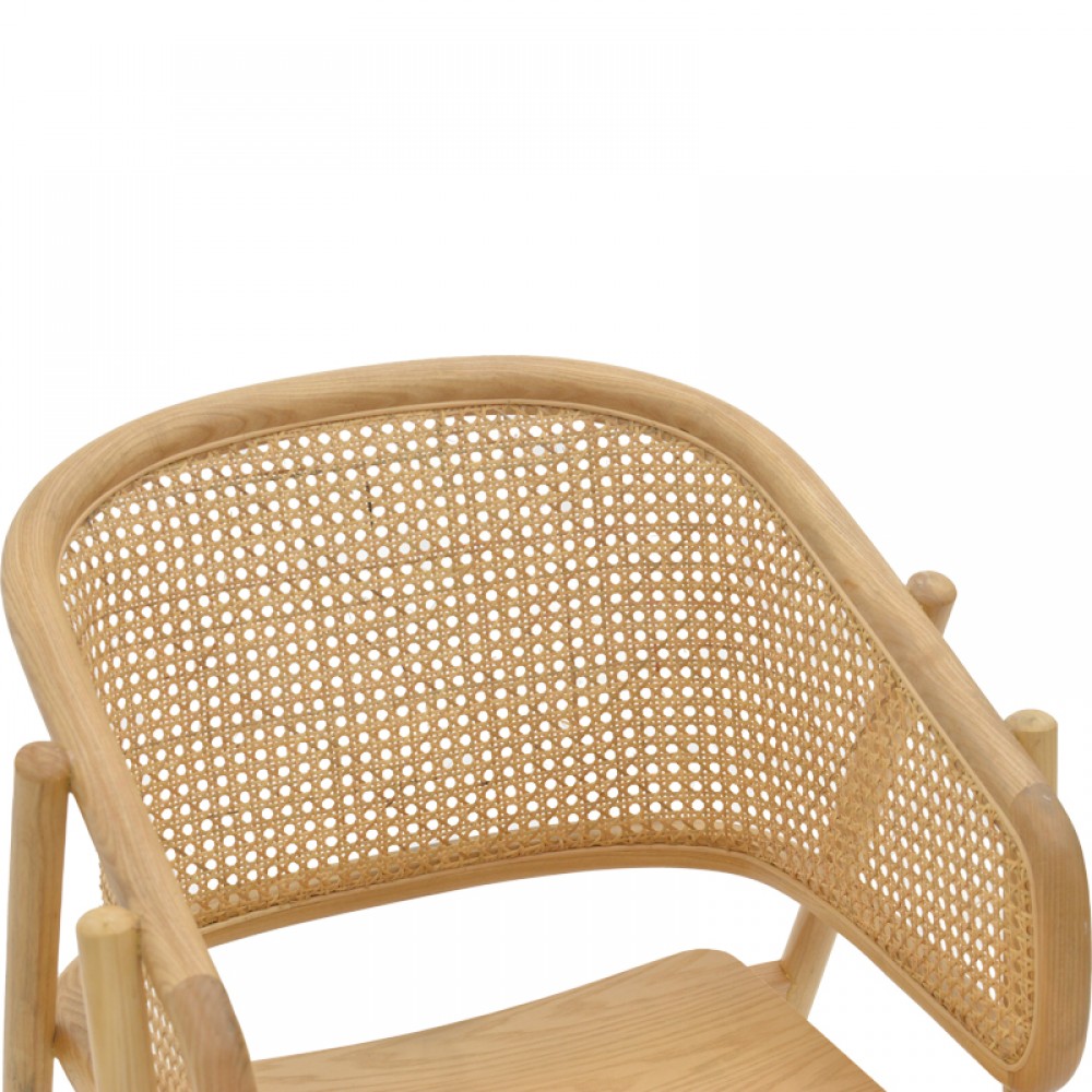 Πολυθρόνα Wenzy Pakoworld Φυσικό Rattan - Μασίφ Ξύλο Toon 59X58X78Εκ