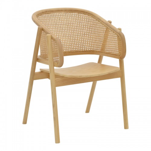 Πολυθρόνα Wenzy Pakoworld Φυσικό Rattan - Μασίφ Ξύλο Toon 59X58X78Εκ
