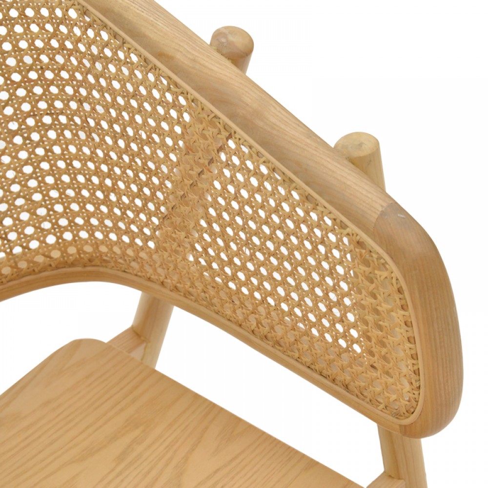 Πολυθρόνα Wenzy Pakoworld Φυσικό Rattan - Μασίφ Ξύλο Toon 59X58X78Εκ