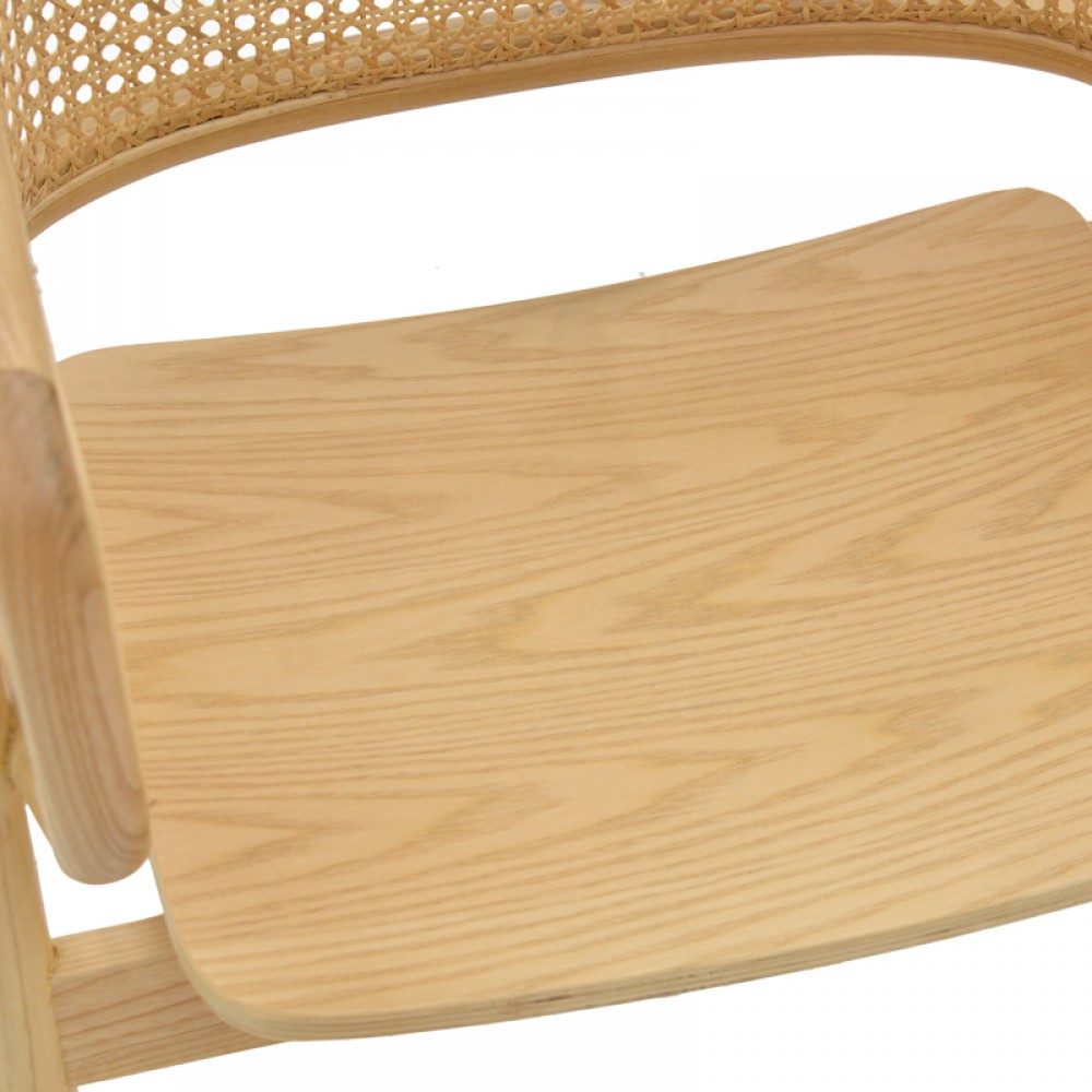 Πολυθρόνα Wenzy Pakoworld Φυσικό Rattan - Μασίφ Ξύλο Toon 59X58X78Εκ