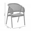 Πολυθρόνα Wenzy Pakoworld Φυσικό Rattan - Μασίφ Ξύλο Toon 59X58X78Εκ