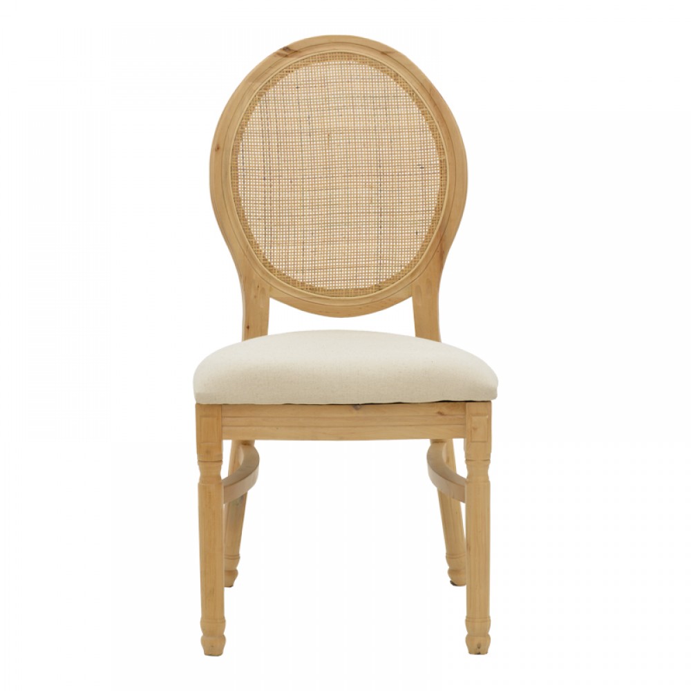 Καρέκλα Canco Pakoworld Φυσικό Rubberwood-Φυσικό Rattan 50X53X98Εκ