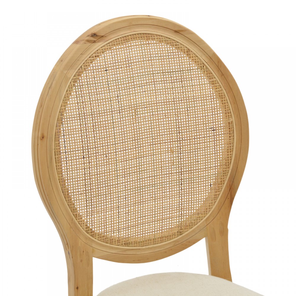 Καρέκλα Canco Pakoworld Φυσικό Rubberwood-Φυσικό Rattan 50X53X98Εκ