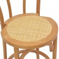 Σκαμπό Μπαρ Thonet Pakoworld Φυσικό Ξύλο Οξιάς-Έδρα Φυσικό Rattan 41X50X105Εκ