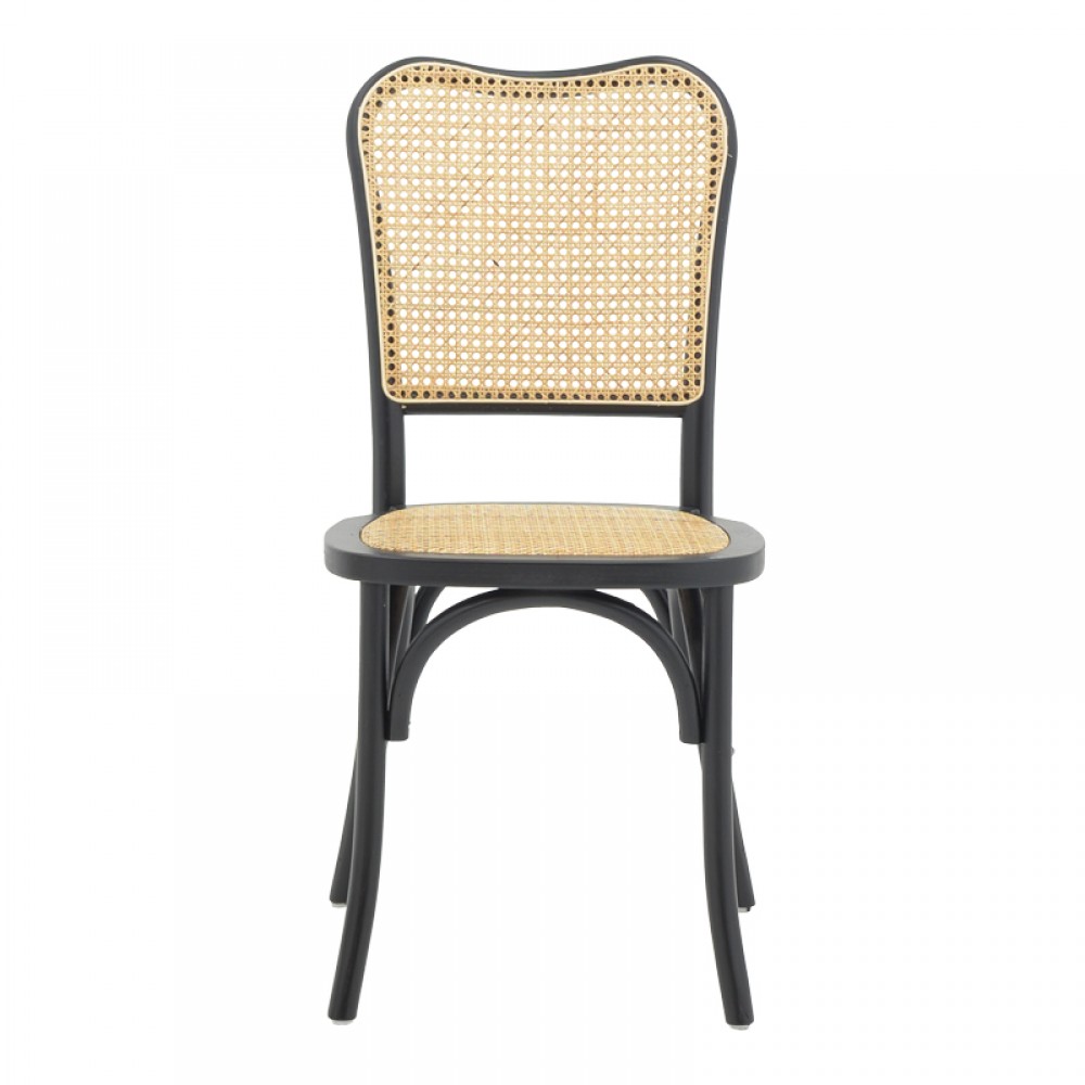 Καρέκλα Στοιβαζόμενη Zozele Pakoworld Φυσικό Rattan Pe-Μαύρο Toon Wood 45X51X88Εκ