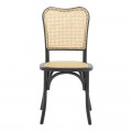 Καρέκλα Στοιβαζόμενη Zozele Pakoworld Φυσικό Rattan Pe-Μαύρο Toon Wood 45X51X88Εκ