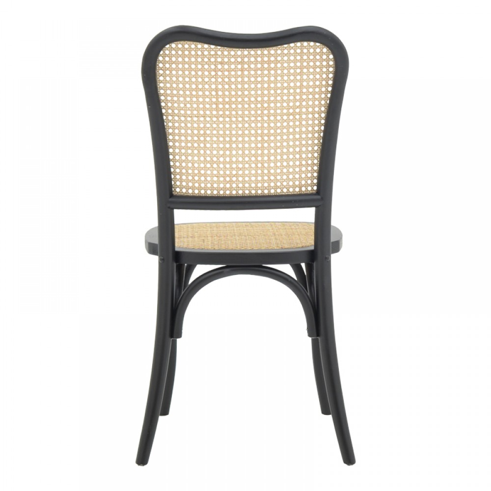 Καρέκλα Στοιβαζόμενη Zozele Pakoworld Φυσικό Rattan Pe-Μαύρο Toon Wood 45X51X88Εκ