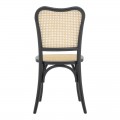 Καρέκλα Στοιβαζόμενη Zozele Pakoworld Φυσικό Rattan Pe-Μαύρο Toon Wood 45X51X88Εκ
