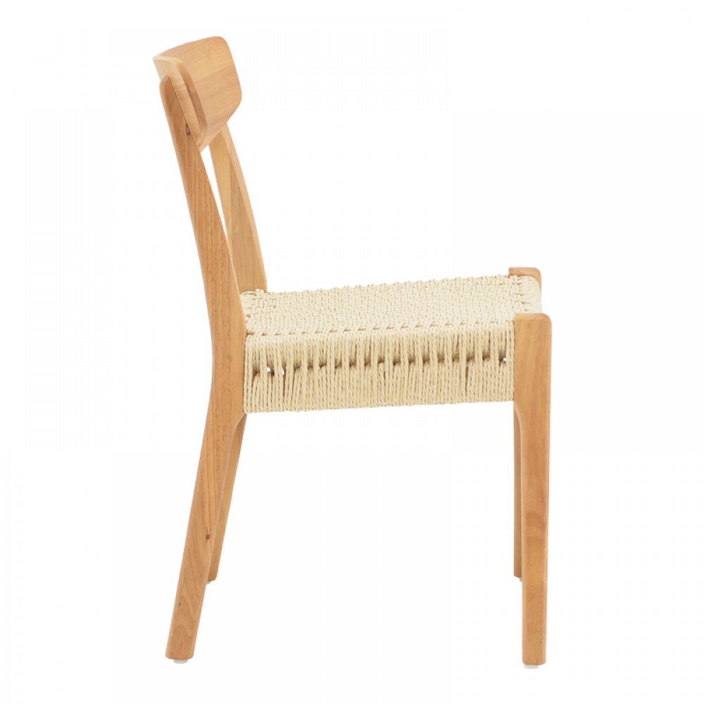 Καρέκλα Eaprine Pakoworld Φυσικό Σχοινί-Rubberwood 49X53X77Εκ