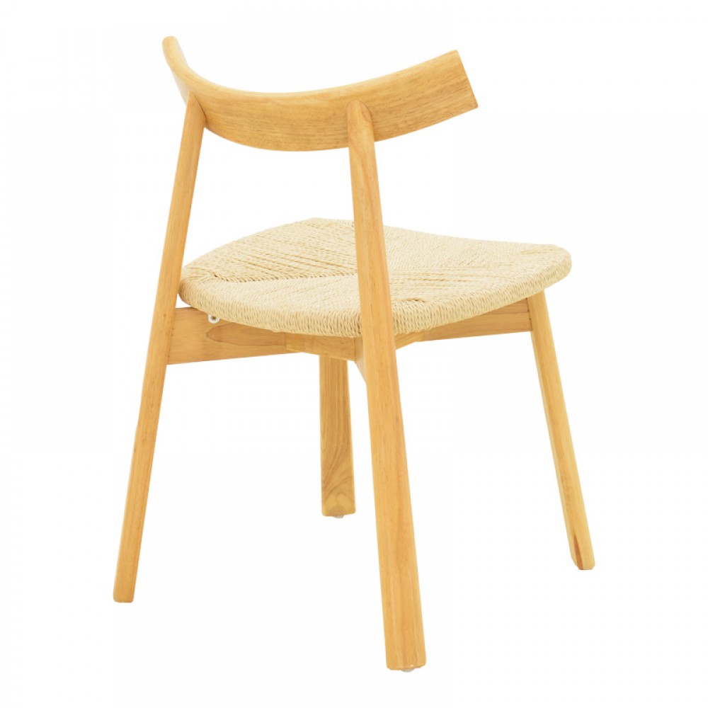 Καρέκλα Clareta Pakoworld Rubberwood-Σχοινί Σε Φυσική Απόχρωση 53X55X79Εκ