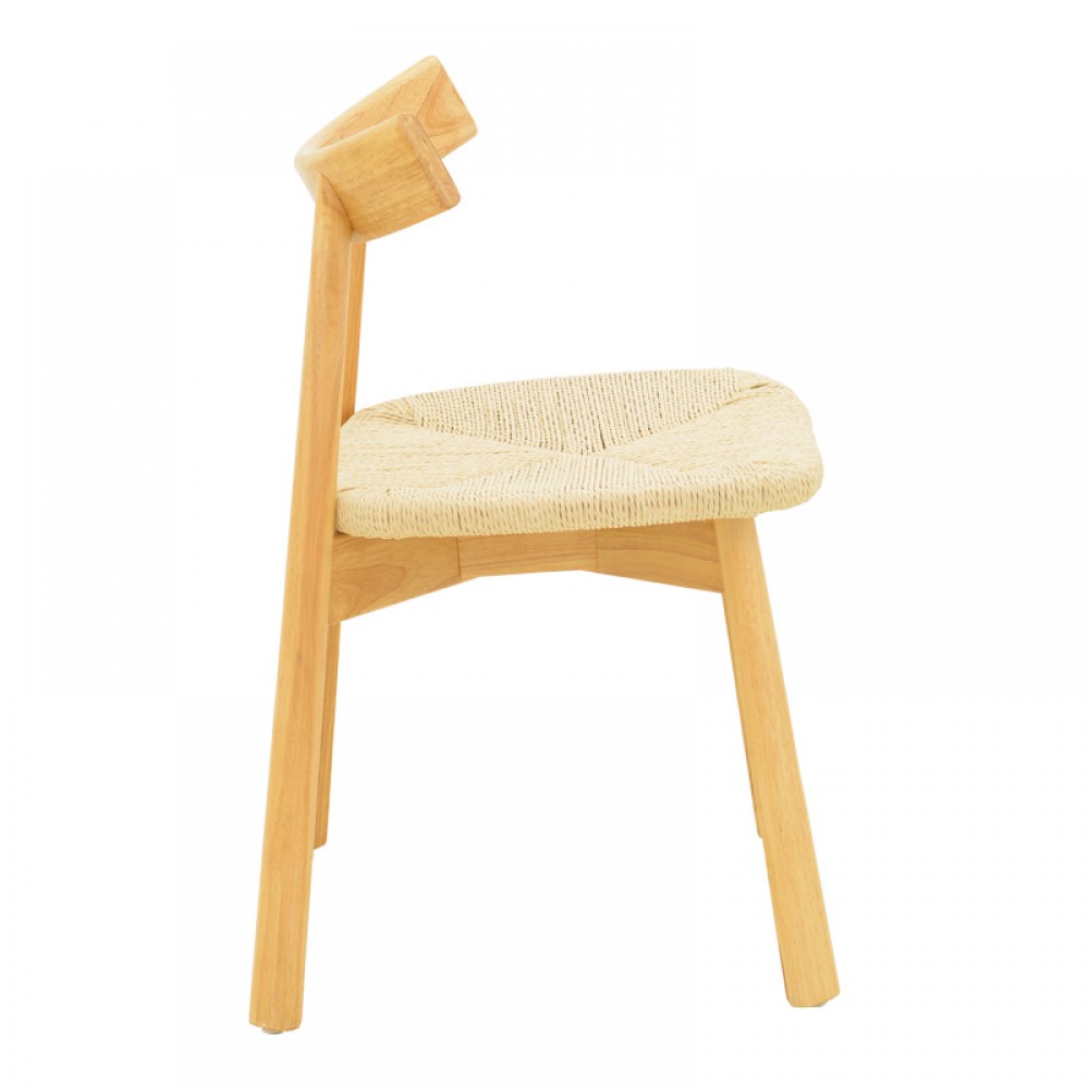Καρέκλα Clareta Pakoworld Rubberwood-Σχοινί Σε Φυσική Απόχρωση 53X55X79Εκ