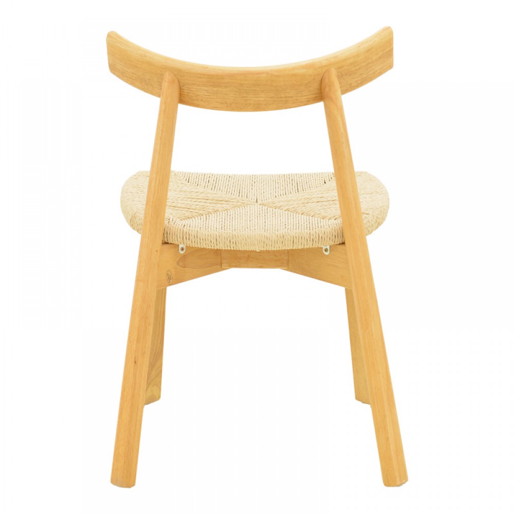 Καρέκλα Clareta Pakoworld Rubberwood-Σχοινί Σε Φυσική Απόχρωση 53X55X79Εκ