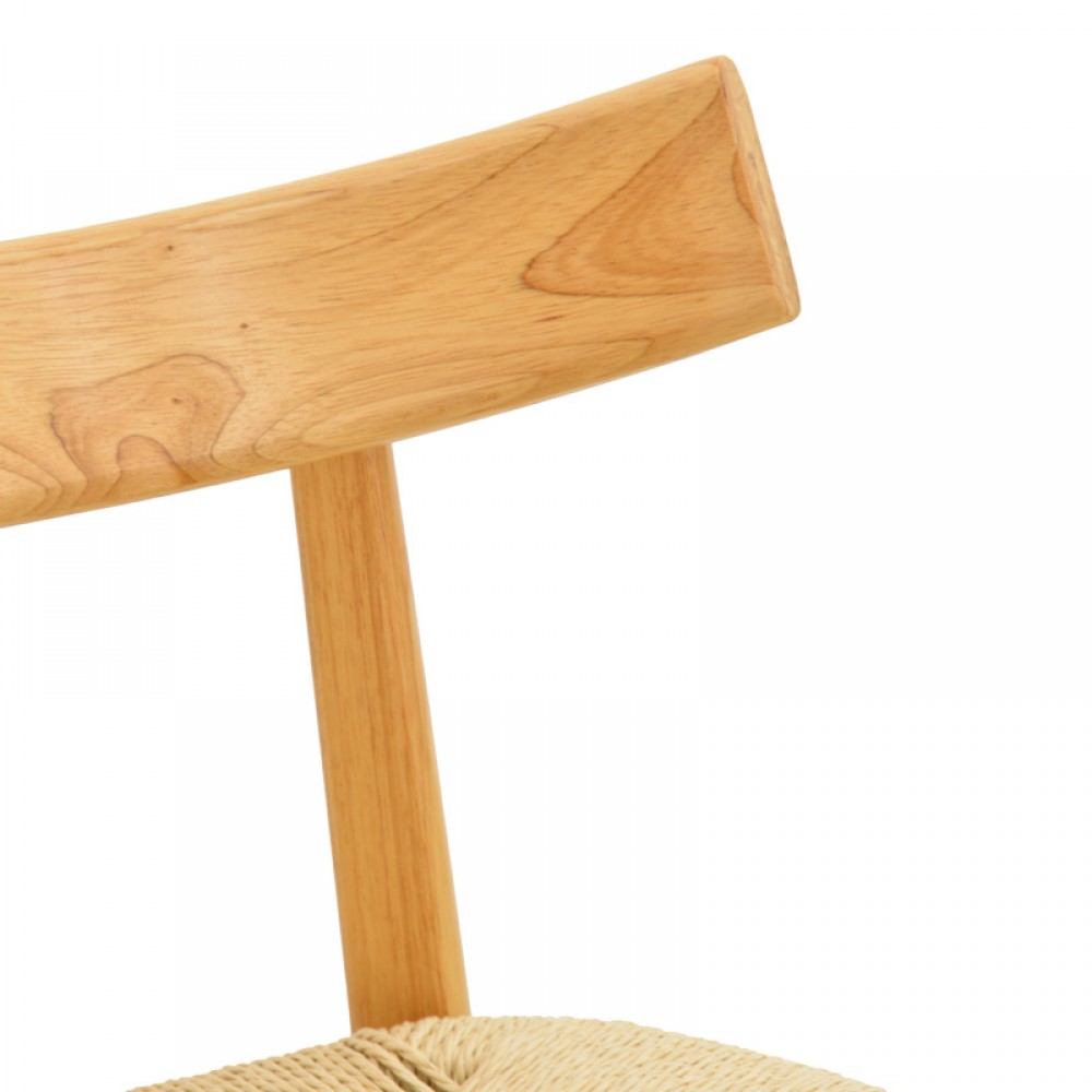 Καρέκλα Clareta Pakoworld Rubberwood-Σχοινί Σε Φυσική Απόχρωση 53X55X79Εκ