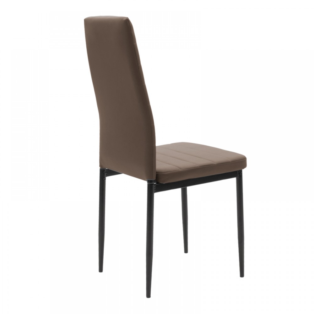 Καρέκλα Parker Pakoworld Pu Καφέ-Μαύρο Πόδι 42X48X98Εκ