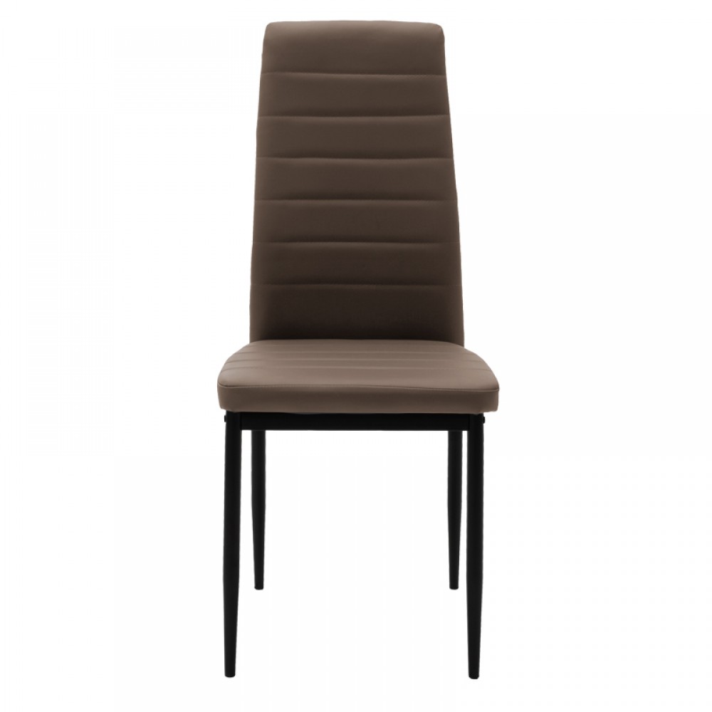 Καρέκλα Parker Pakoworld Pu Καφέ-Μαύρο Πόδι 42X48X98Εκ