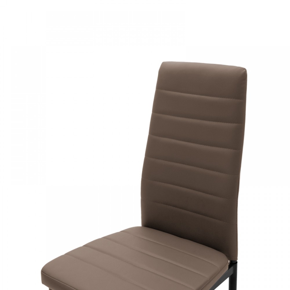 Καρέκλα Parker Pakoworld Pu Καφέ-Μαύρο Πόδι 42X48X98Εκ
