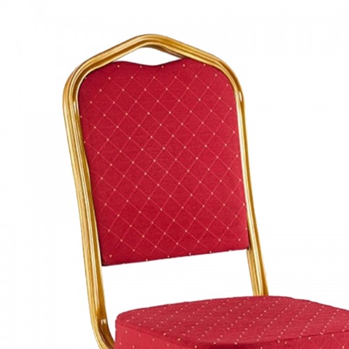 Καρέκλα Συνεδρίου Hilton Pakoworld Στοιβαζόμενη Ύφασμα Κόκκινο-Μέταλλο Χρυσό 45X51X96Εκ