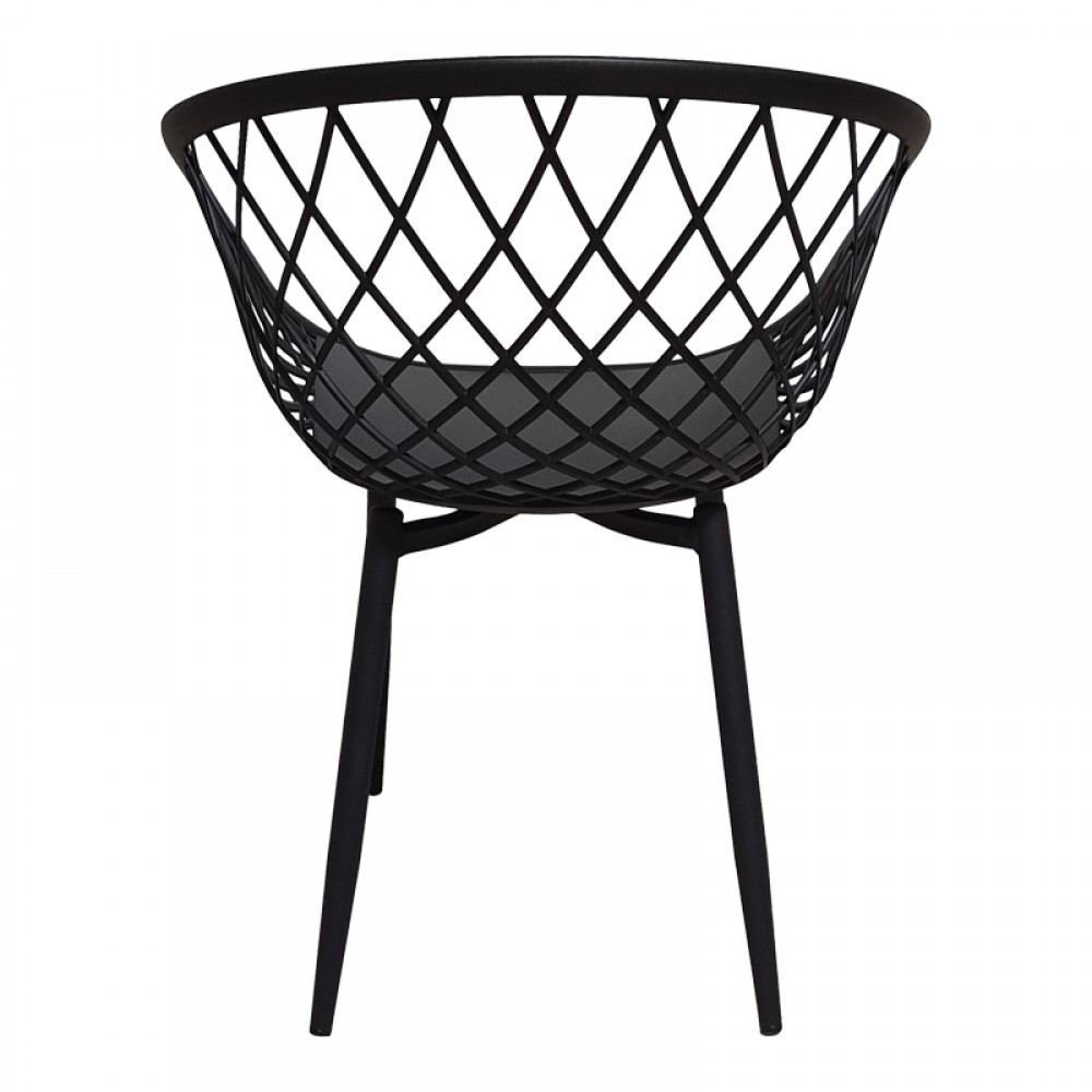 Πολυθρόνα Ezra Pakoworld Μαύρο Pp-Πόδι Μαύρο Μέταλλο 62.5X56X82Εκ