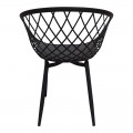 Πολυθρόνα Ezra Pakoworld Μαύρο Pp-Πόδι Μαύρο Μέταλλο 62.5X56X82Εκ