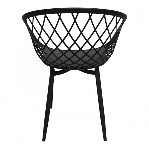 Πολυθρόνα Ezra Pakoworld Μαύρο Pp-Πόδι Μαύρο Μέταλλο 62.5X56X82Εκ