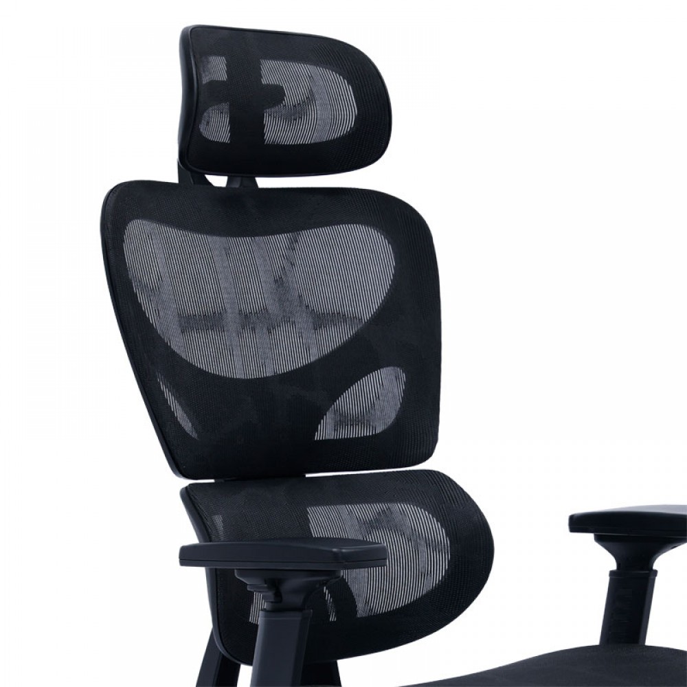Καρέκλα Γραφείου Διευθυντή Με Υποπόδιο Thelonius Pakoworld Mesh Μαύρο