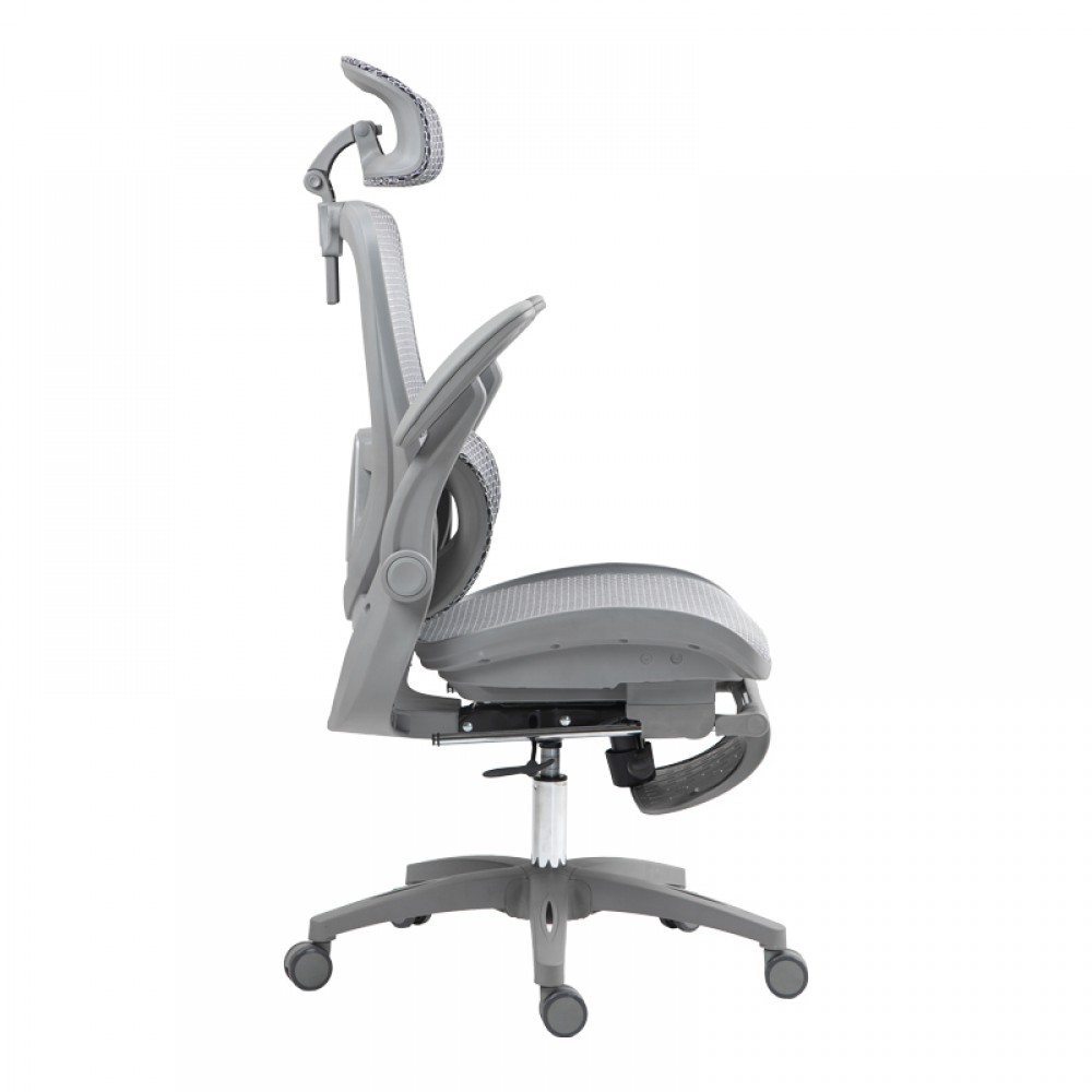 Καρέκλα Γραφείου Εργασίας Zenyk Pakoworld Mesh Σε Grey Απόχρωση 63X70X126Εκ