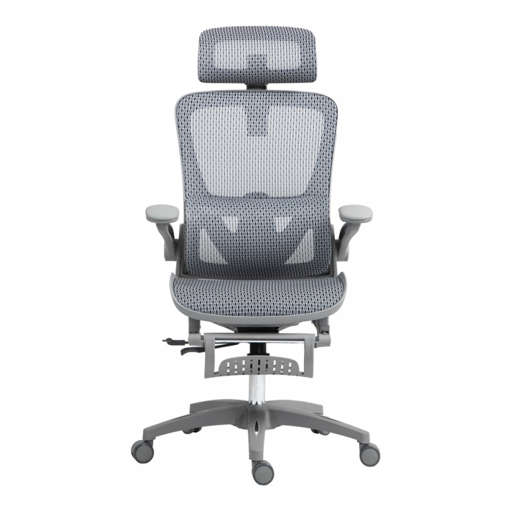 Καρέκλα Γραφείου Εργασίας Zenyk Pakoworld Mesh Σε Grey Απόχρωση 63X70X126Εκ