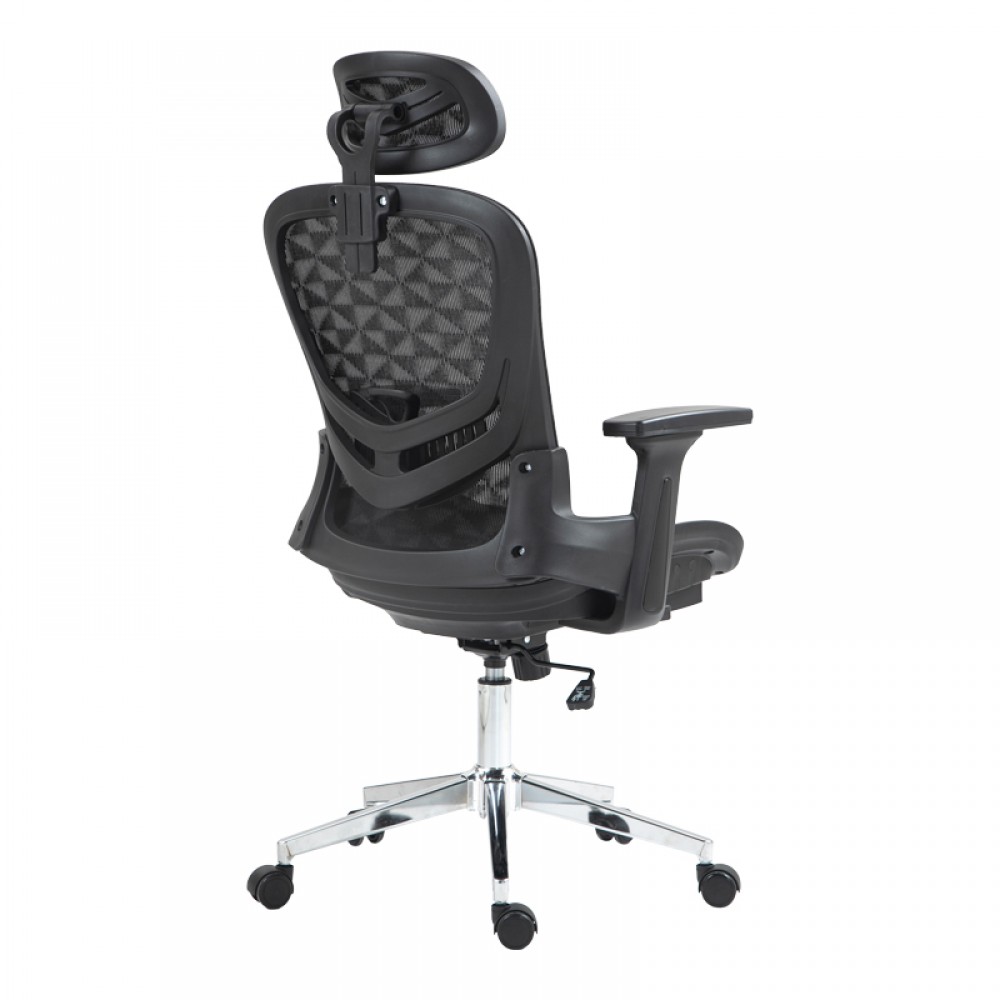Καρέκλα Γραφείου Εργασίας Mergi Pakoworld Μαύρο Mesh 62X63X120Εκ