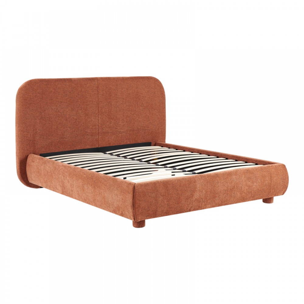 Κρεβάτι Salena Pakoworld Terracotta Ύφασμα 160X200Εκ