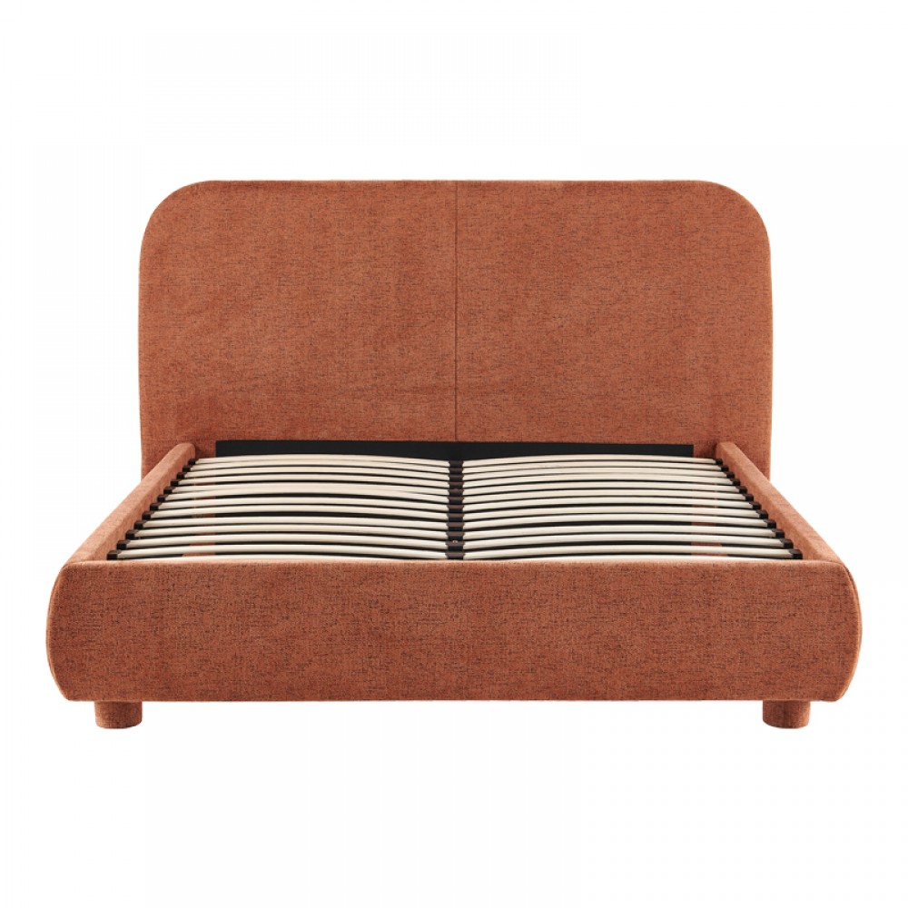 Κρεβάτι Salena Pakoworld Terracotta Ύφασμα 160X200Εκ